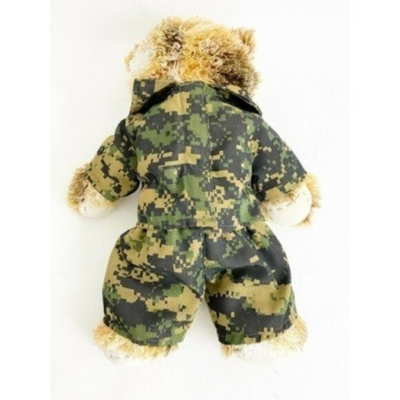 Bab Champ Plush Teddy Build-a-Bear Stitched Heart Patch Camo Outfit 16” Calico - Picture 4 of 12